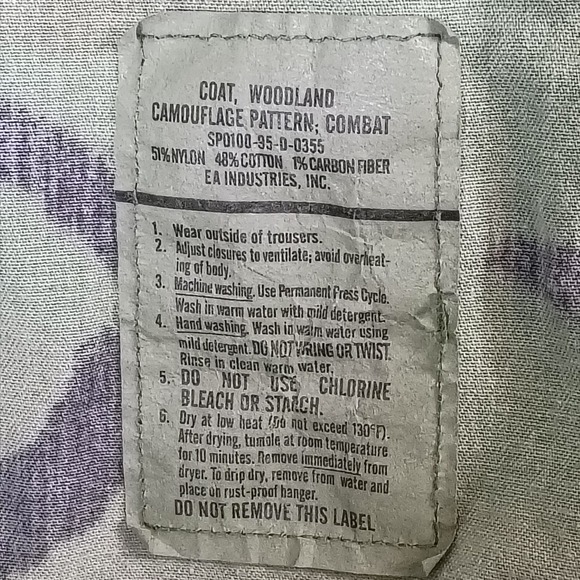 US Military BDU Combat Coat Woodland Camo Large X Short Mens Field Jacket - Picture 4 of 9